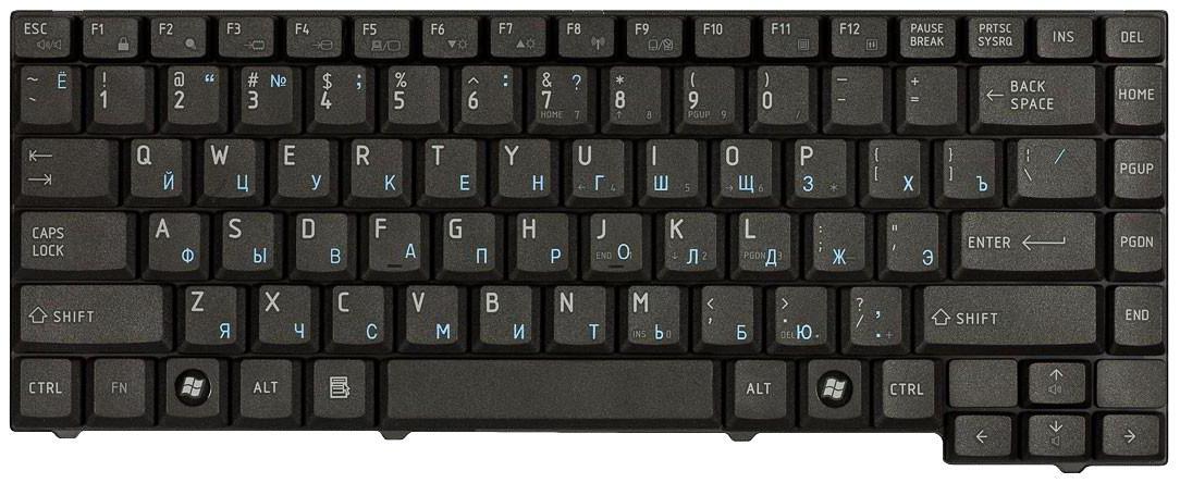 Клавиатура для ноутбука Toshiba Satellite L40 Black Клавиатура для ноутбука Toshiba Satellite L40 Black