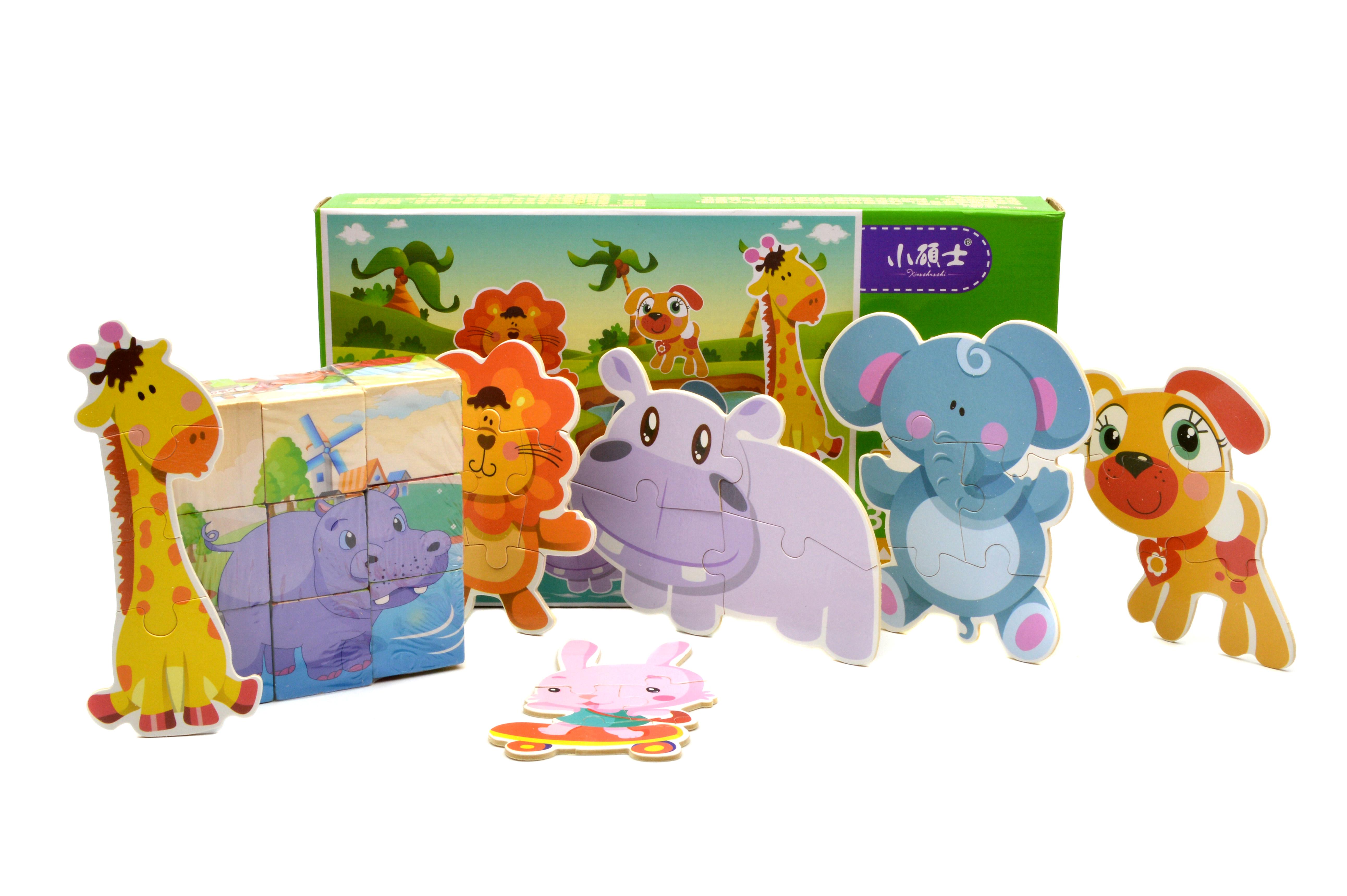 Деревянные кубики и пазлы для малышей (31433)