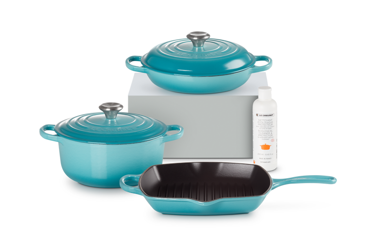 Набір посуду Le Creuset з очищувачем Синій (lc_set3_seateal)