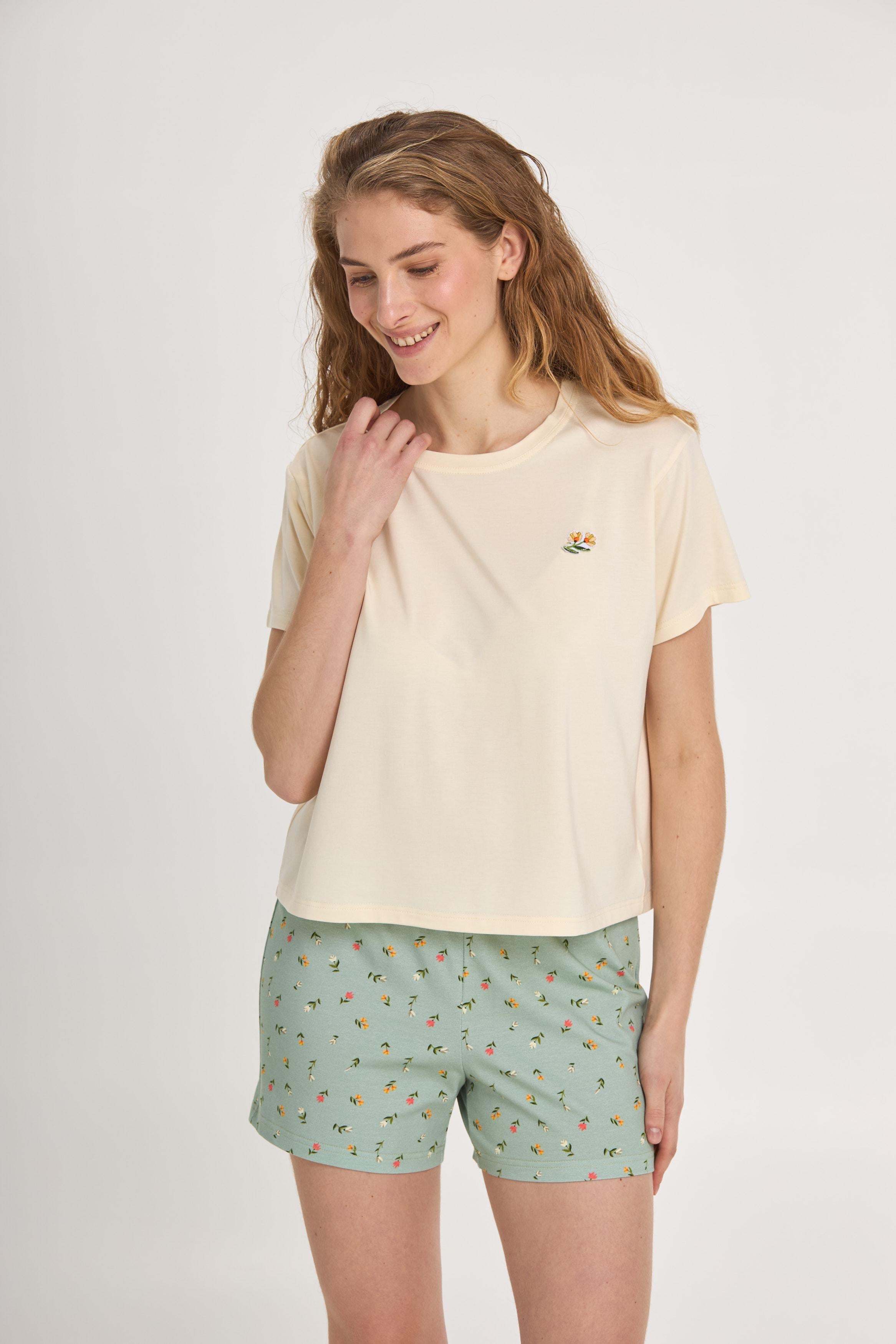 Піжама жіноча Ellen green meadow lpk 2970/42/02 M Зелено-молочний