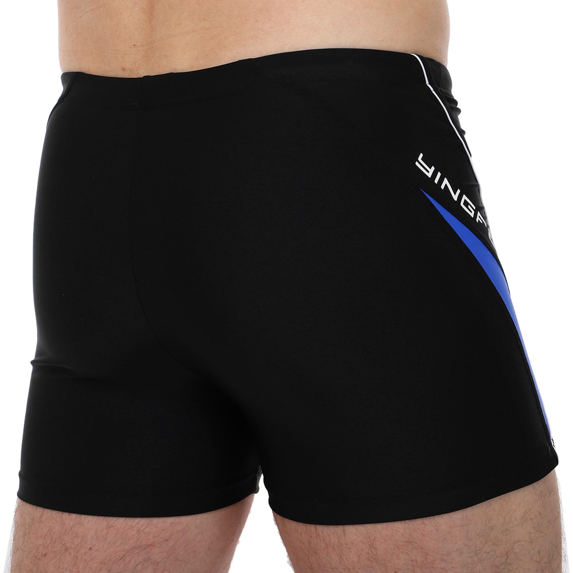 Плавки-шорти чоловічі YINGFA Y3937 3XL Чорний/Синій - фото 3