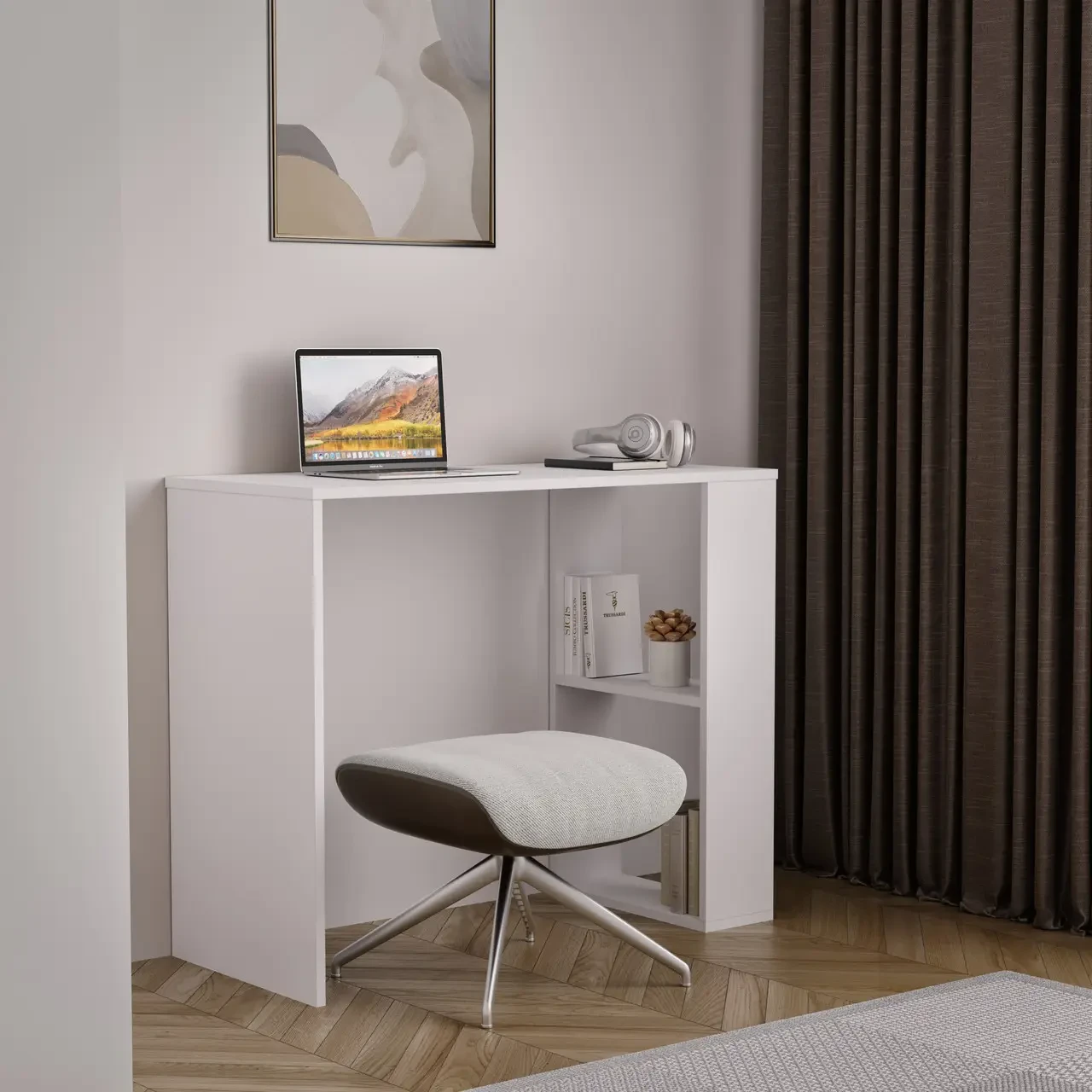 Стол письменный My Room Т-10 с двумя полками ДСП 900х750х400 мм Белый (4398743648762879648762) - фото 1 Стол письменный My Room Т-10 с двумя полками ДСП 900х750х400 мм Белый (4398743648762879648762) - фото 1