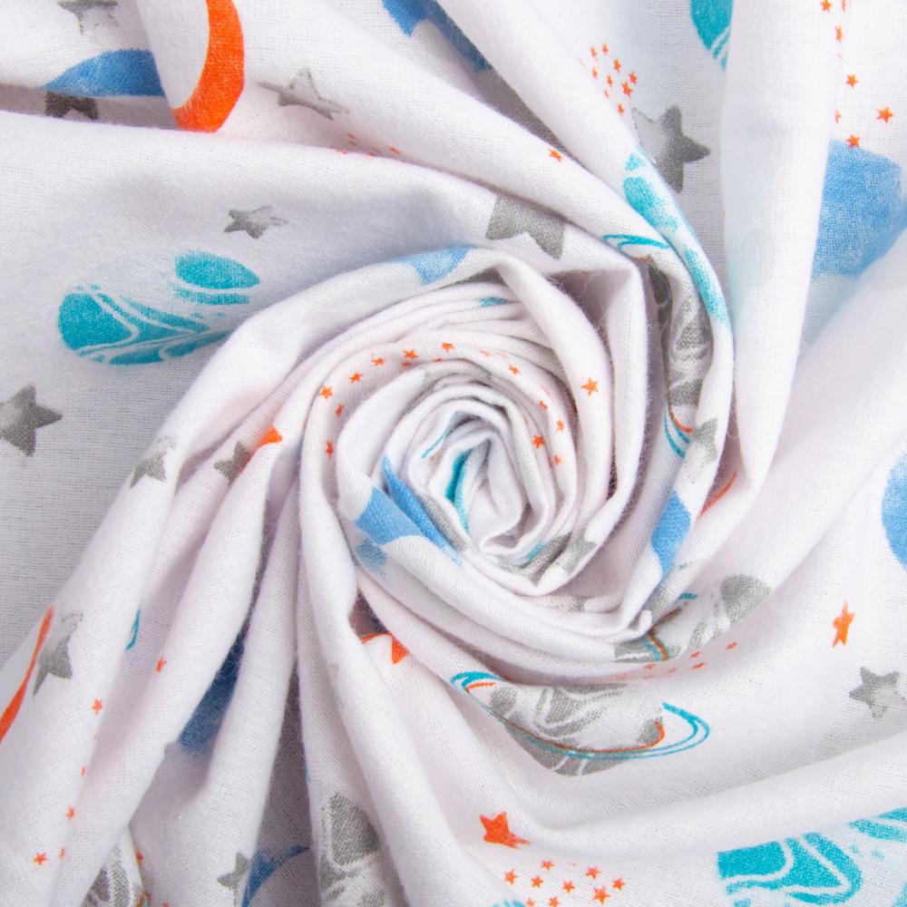 Ткань фланель хлопок Галактика 180 см Голубой (25671)