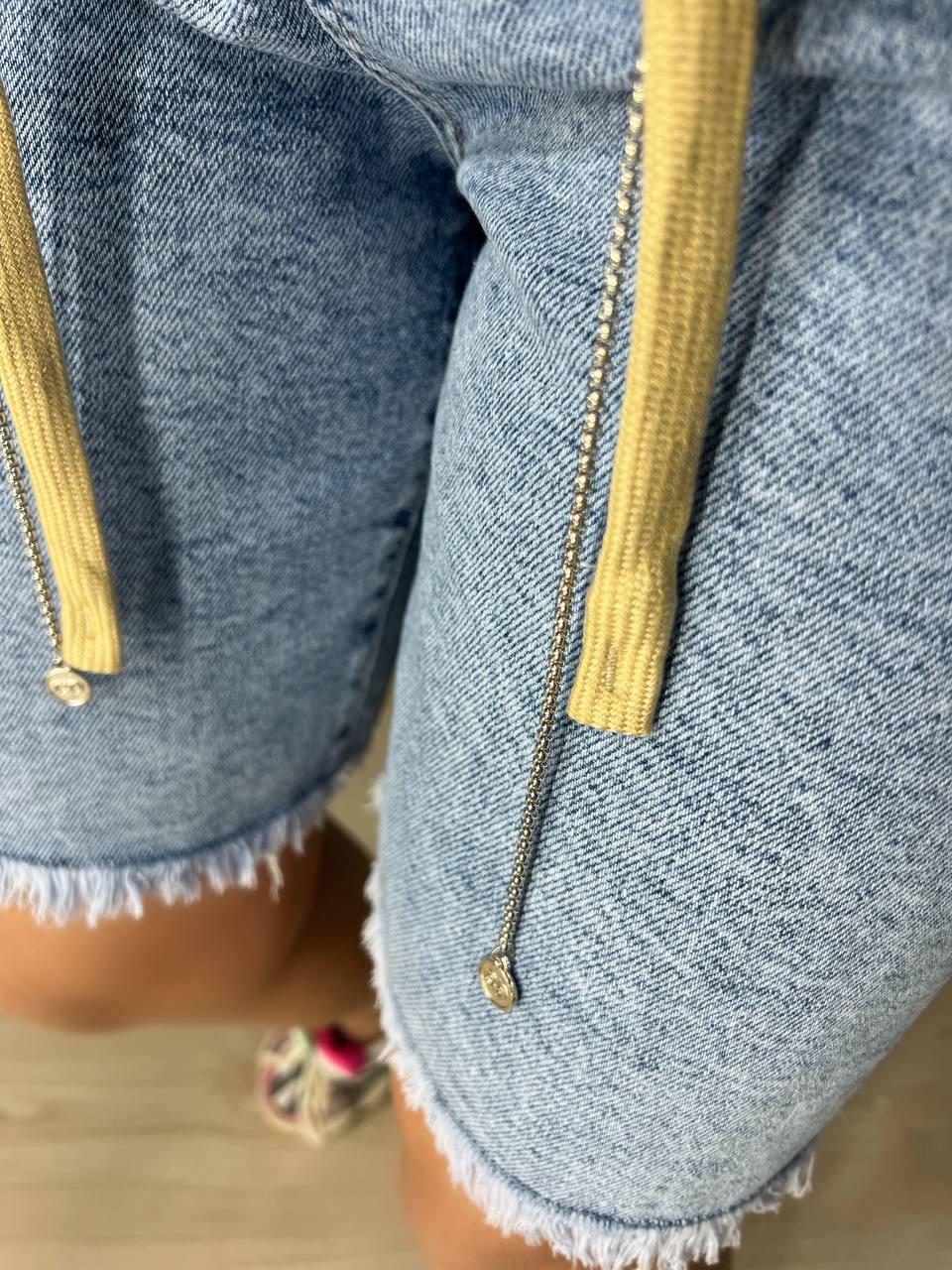 Шорты женские джинсовые Dicesil 6008 бермуды бахрома пояс цепь средняя длина до колен стрейч р. 31 Голубой (3944) - фото 8 Шорты женские джинсовые Dicesil 6008 бермуды бахрома пояс цепь средняя длина до колен стрейч р. 31 Голубой (3944) - фото 8