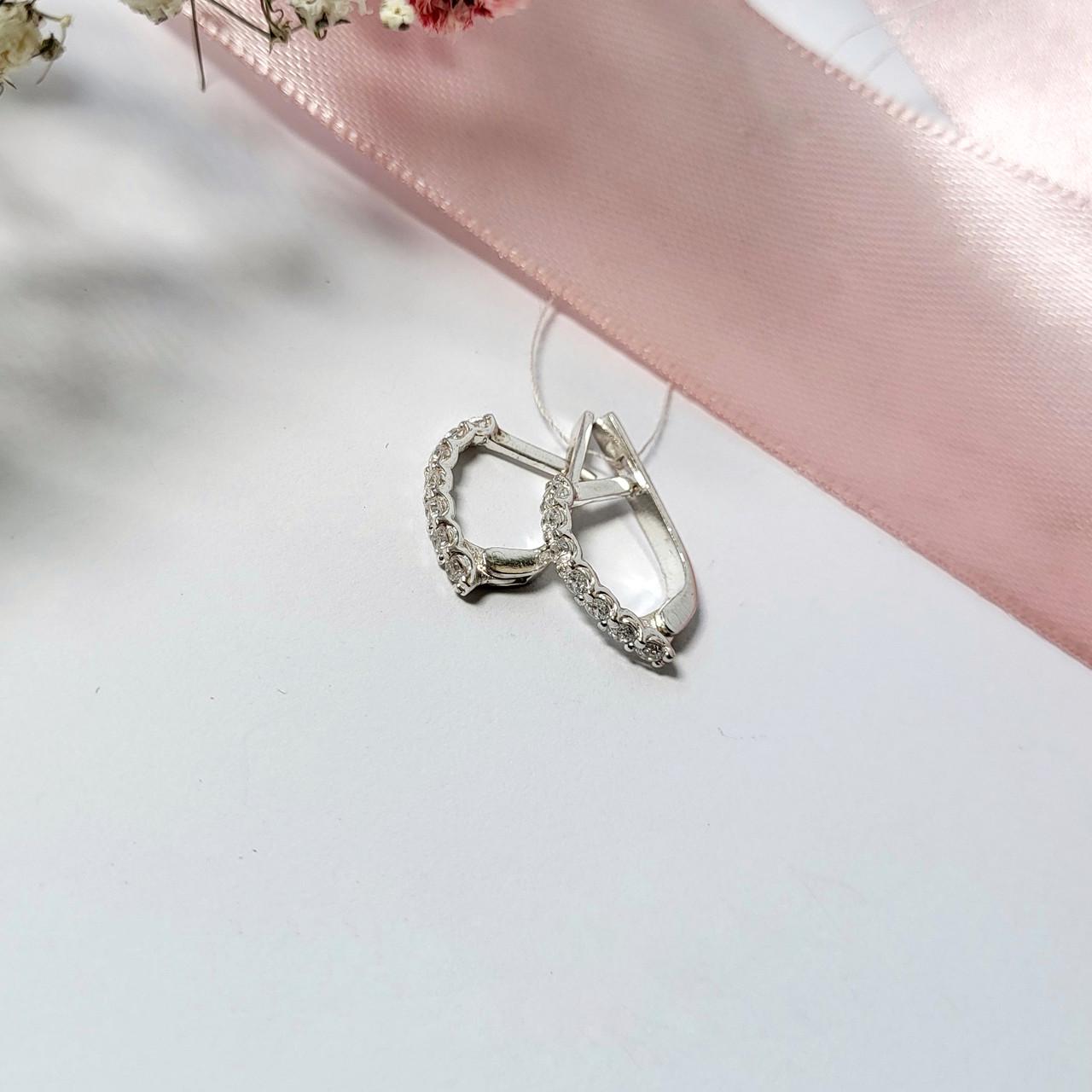 Серьги Дорожка с белыми камнями серебро 925 пробы 1,80 г (5045)