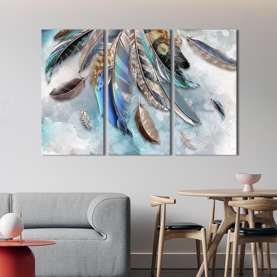 Картина модульная из 3 частей Пёстрые перья XL 156x100 см (541-31)
