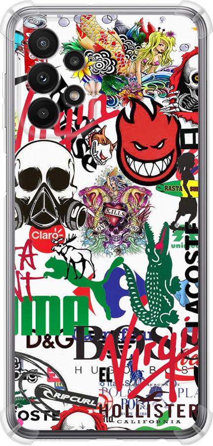 Чехол на Samsung Galaxy A23 A235F Many different logos (4022sp-2587-42517)