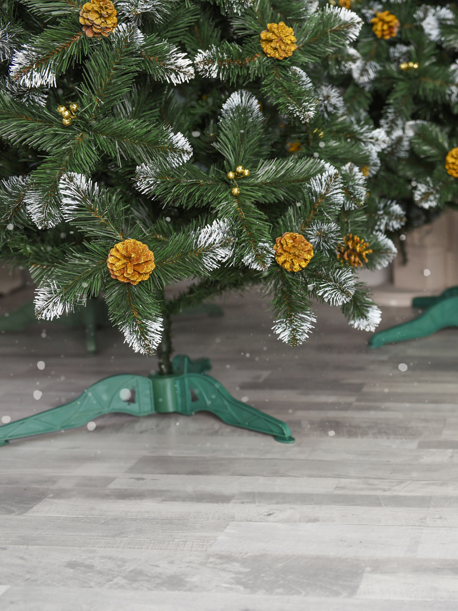 Искусственная елка пушистая со снегом YaLINKA КZ18 с золотыми шишками и жемчугом 180 см Золотой (90887676) - фото 8