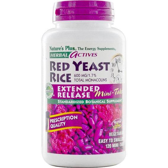 Червоний рис Nature's Plus Herbal Actives Red Yeast Rice 600 мг 120 Mini Tabs