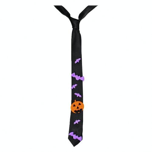 Галстук Halloween тонкий Seta Decor 10-79BLK-OR