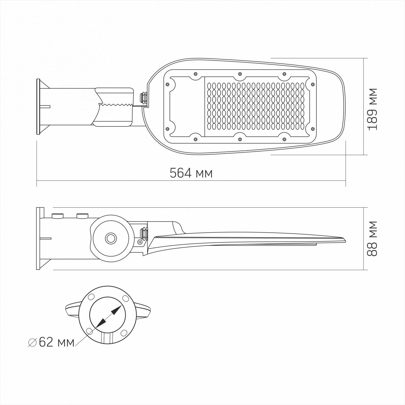 Фонарь уличный VIDEX 100W 5000 K Серый (VL-SLE14-1005) - фото 3