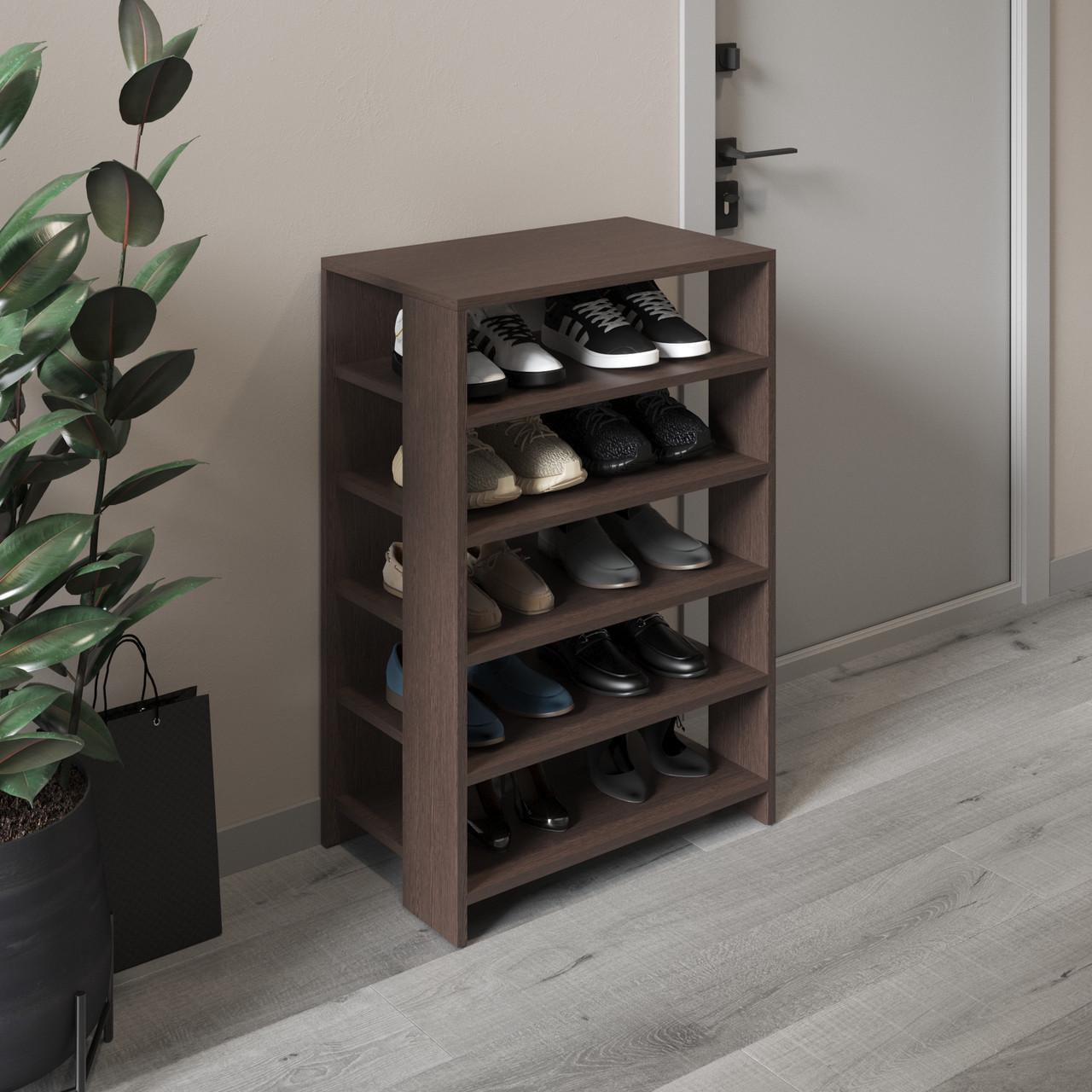 Тумба для обуви с 5 полками VAYS Венге темный 60х34,4х90 см
