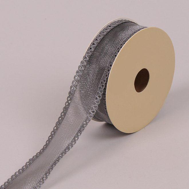 Лента декоративная Flora 2,5 см 9 м Серебряный (22927)