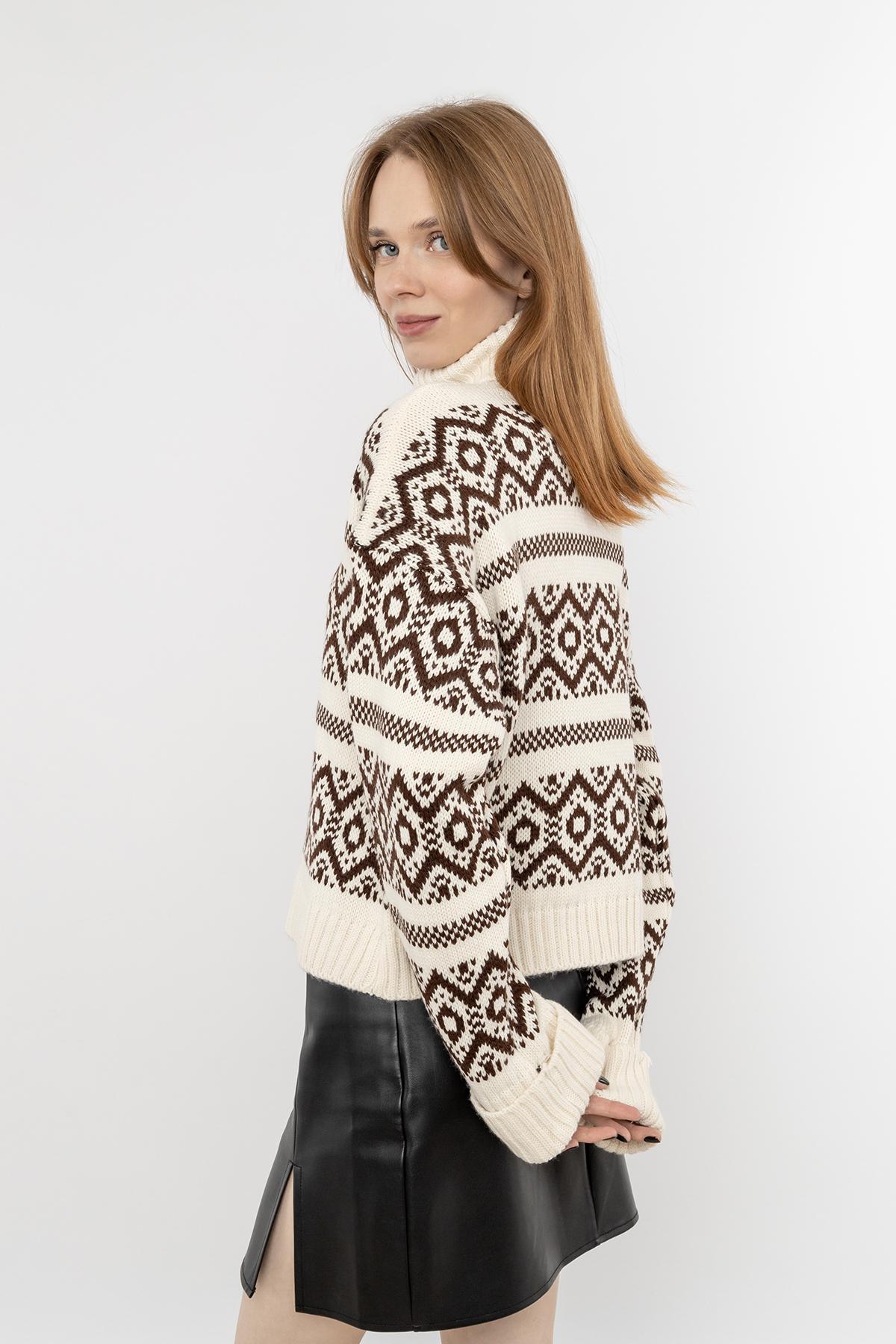 Светр жіночий ЦБ-00233458 р. 46 Молочний (SKT000941528) - фото 3