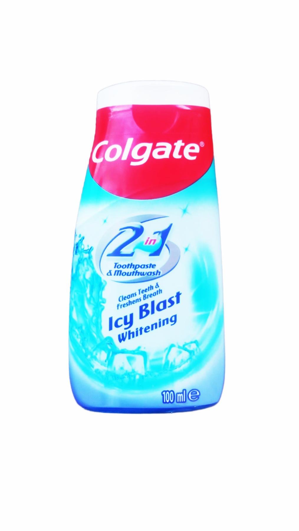 Зубна паста та рідина для полоскання Colgate Крижаний вибух відбілююча 2в1 100 мл (127381)