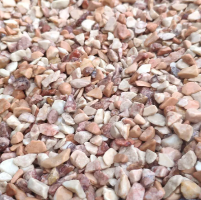 Декоративная штукатурка RАМIX Каменный ковер Крошка Брешиа Розово-белый