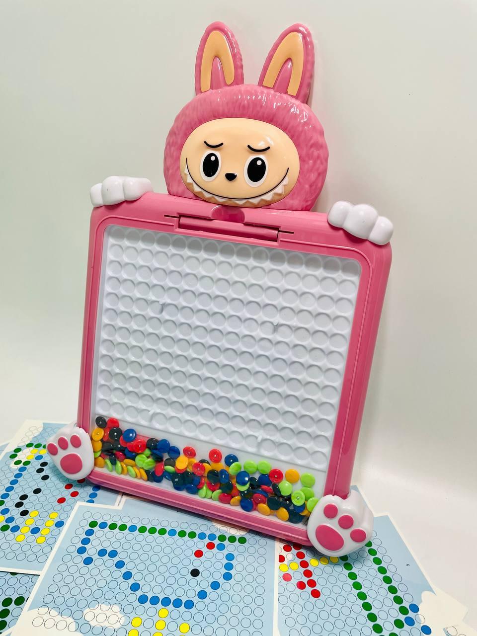 Мозаика магнитная Лабубу стилус цветные шарики 16 двусторонних карточек 40х2,5х25 см Розовый - фото 7 Мозаика магнитная Лабубу стилус цветные шарики 16 двусторонних карточек 40х2,5х25 см Розовый - фото 7