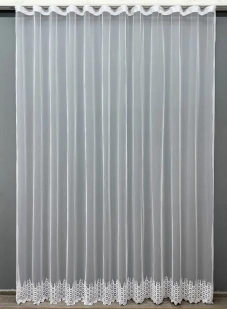 Тюль грек сетка с вышивкой Белый (1492т) Тюль грек сетка с вышивкой Белый (1492т)