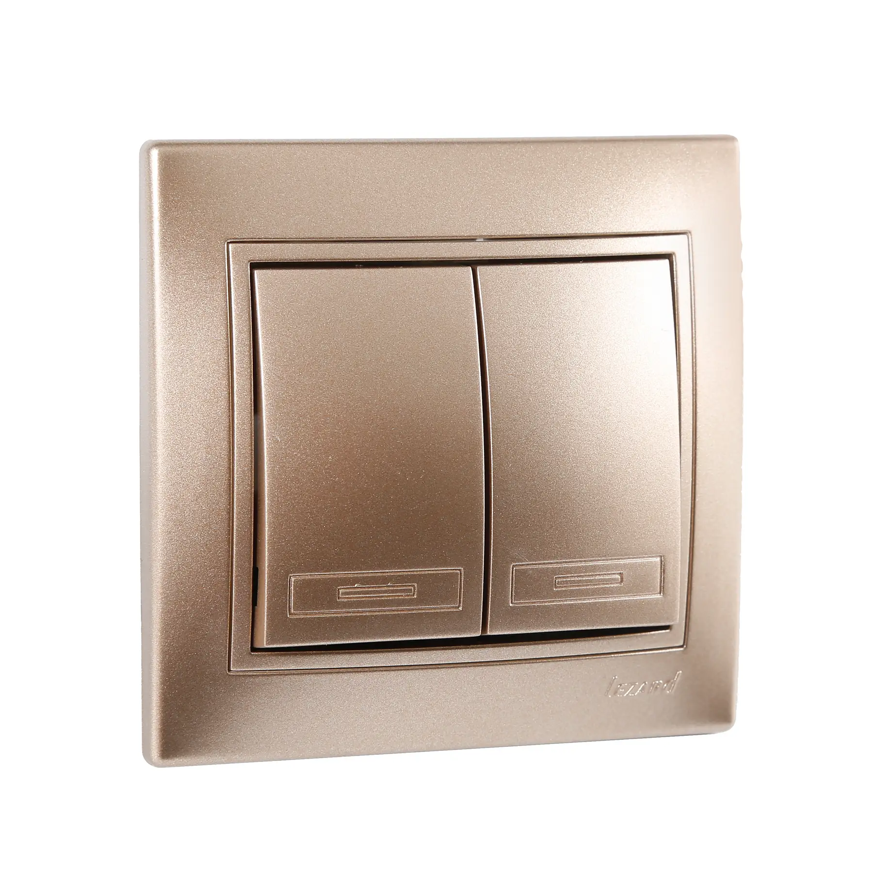 Вимикач Lezard Mira 2-клавішний Світло-коричневий перламутр