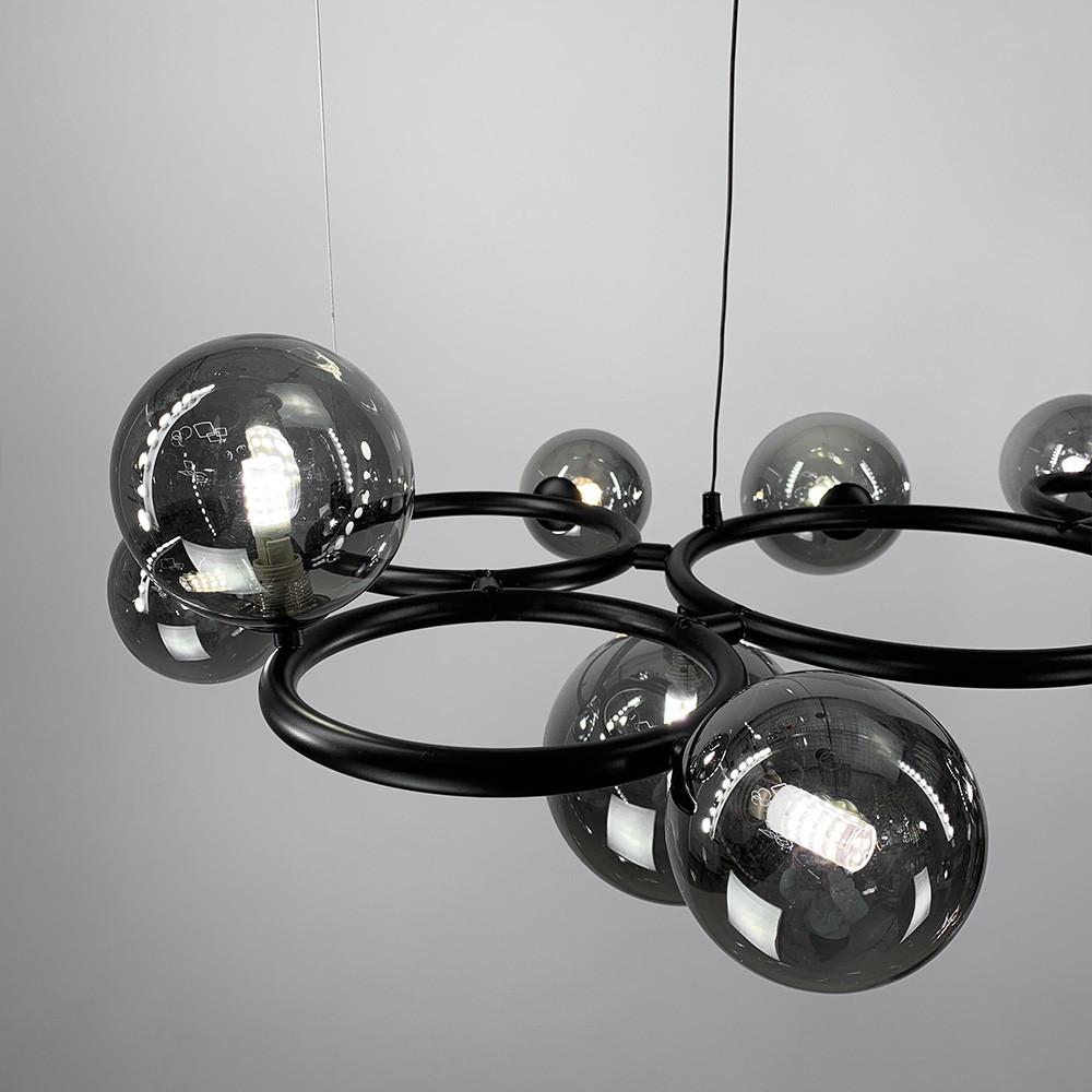 Люстра Gorizia на 12 графітових плафонів Чорний (sg 44/12 bk/gr) - фото 3