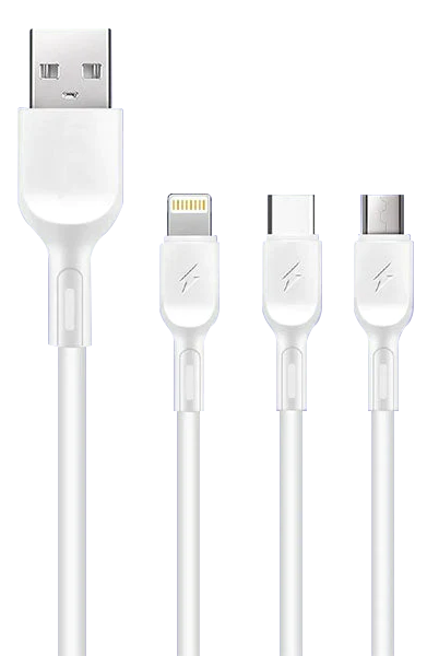 Зарядний кабель 3в1 WUW X179 USB to Lightning/Type-C/microUSB 2 А 1 м (1abc879a)