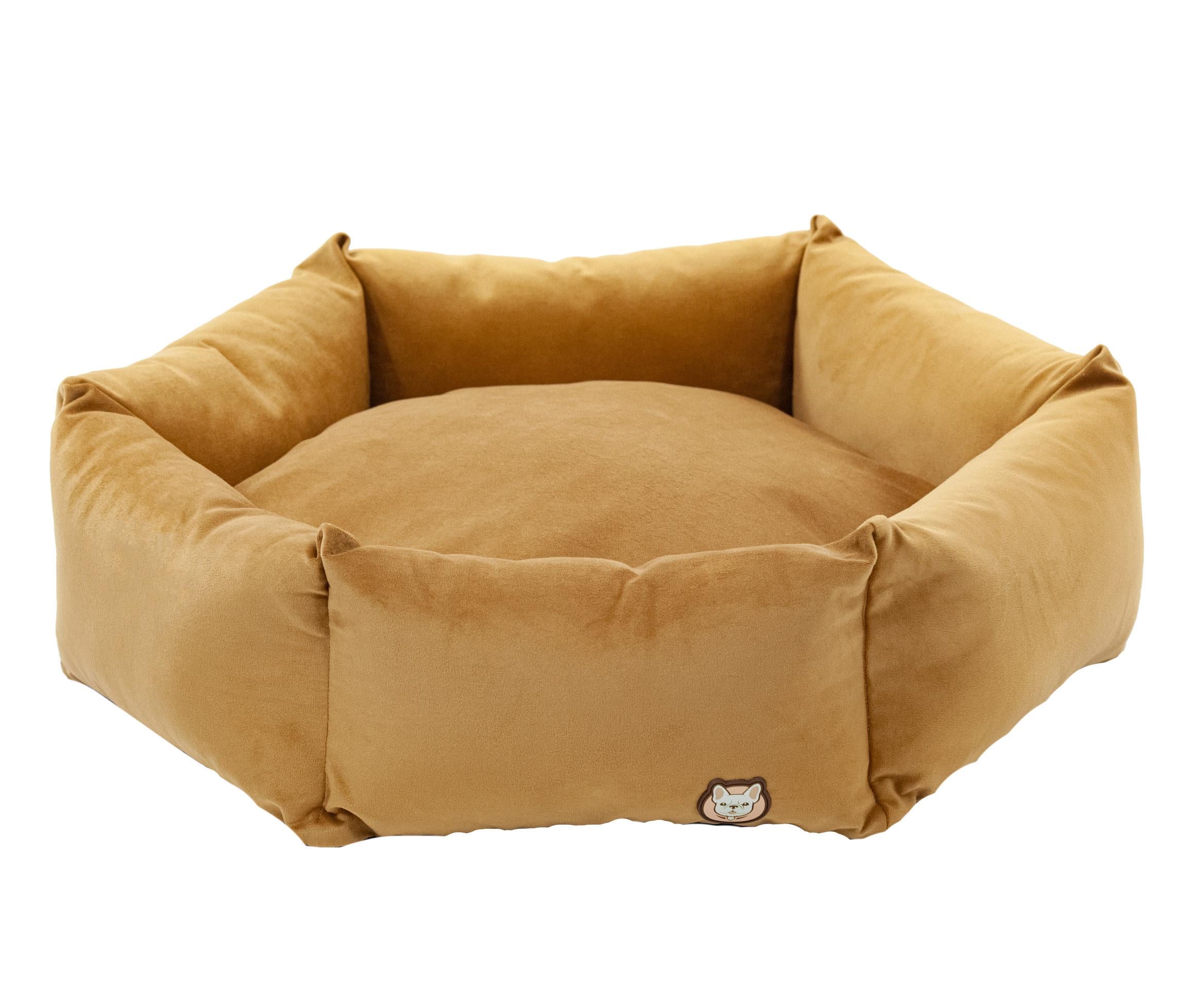 Лежак для собаки eGarden Hexasoft Nest D55 велюр leather brown Светло-коричневый (6026)