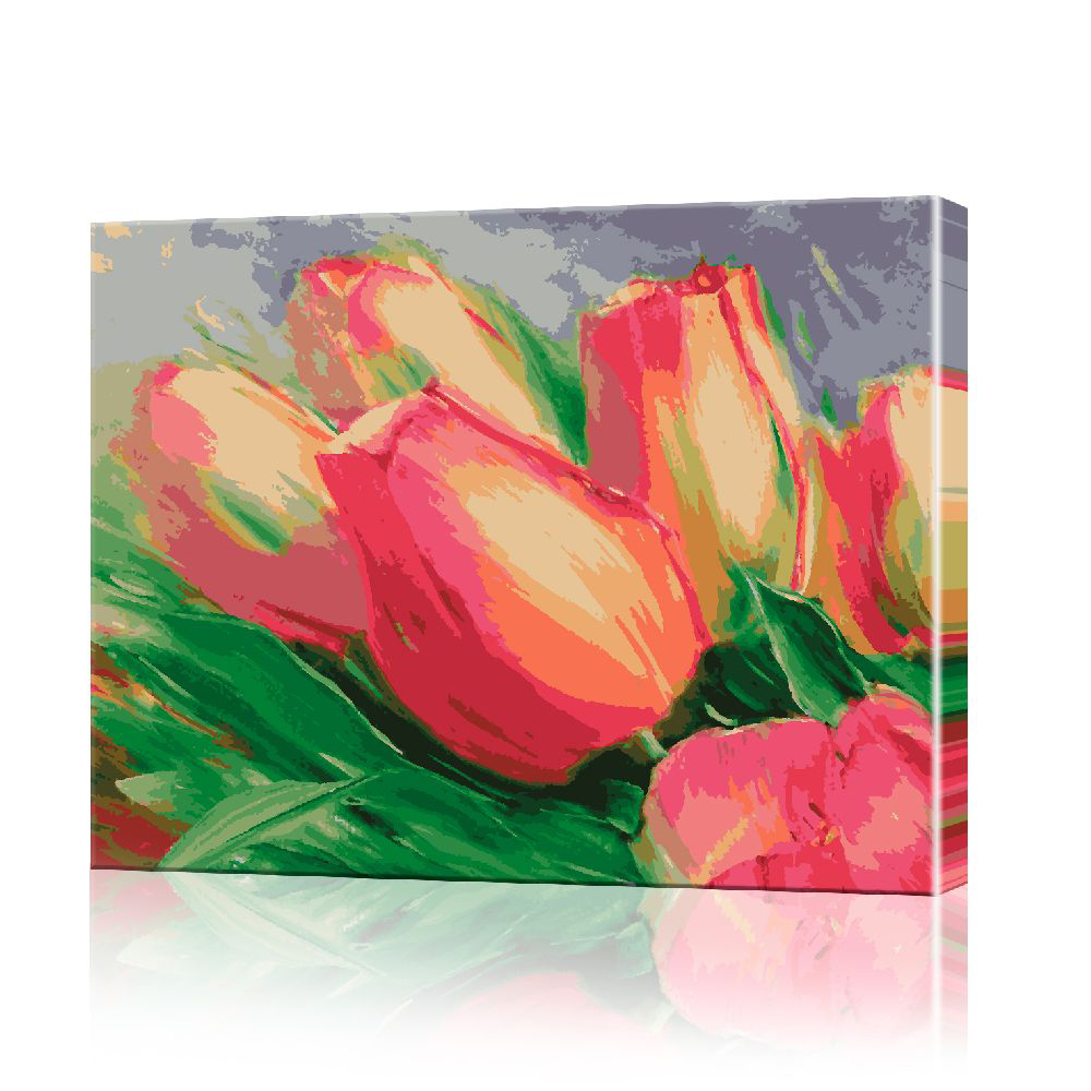 Картина по номерам ArtSale Красные тюльпани PBN0027 30х40 см