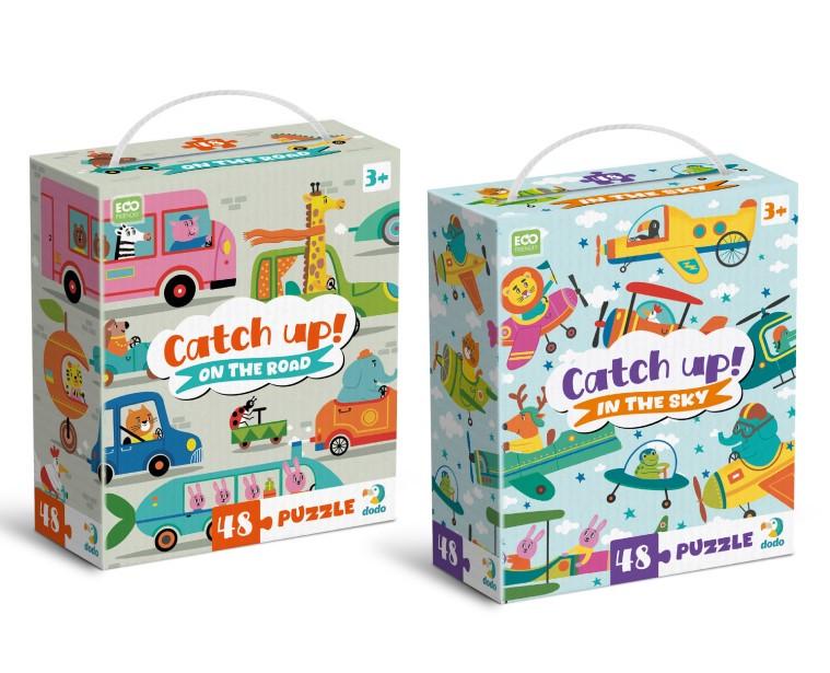 Набір пазлів DoDo Наздоганяй! На дорозі та У небі. 48 ел.
