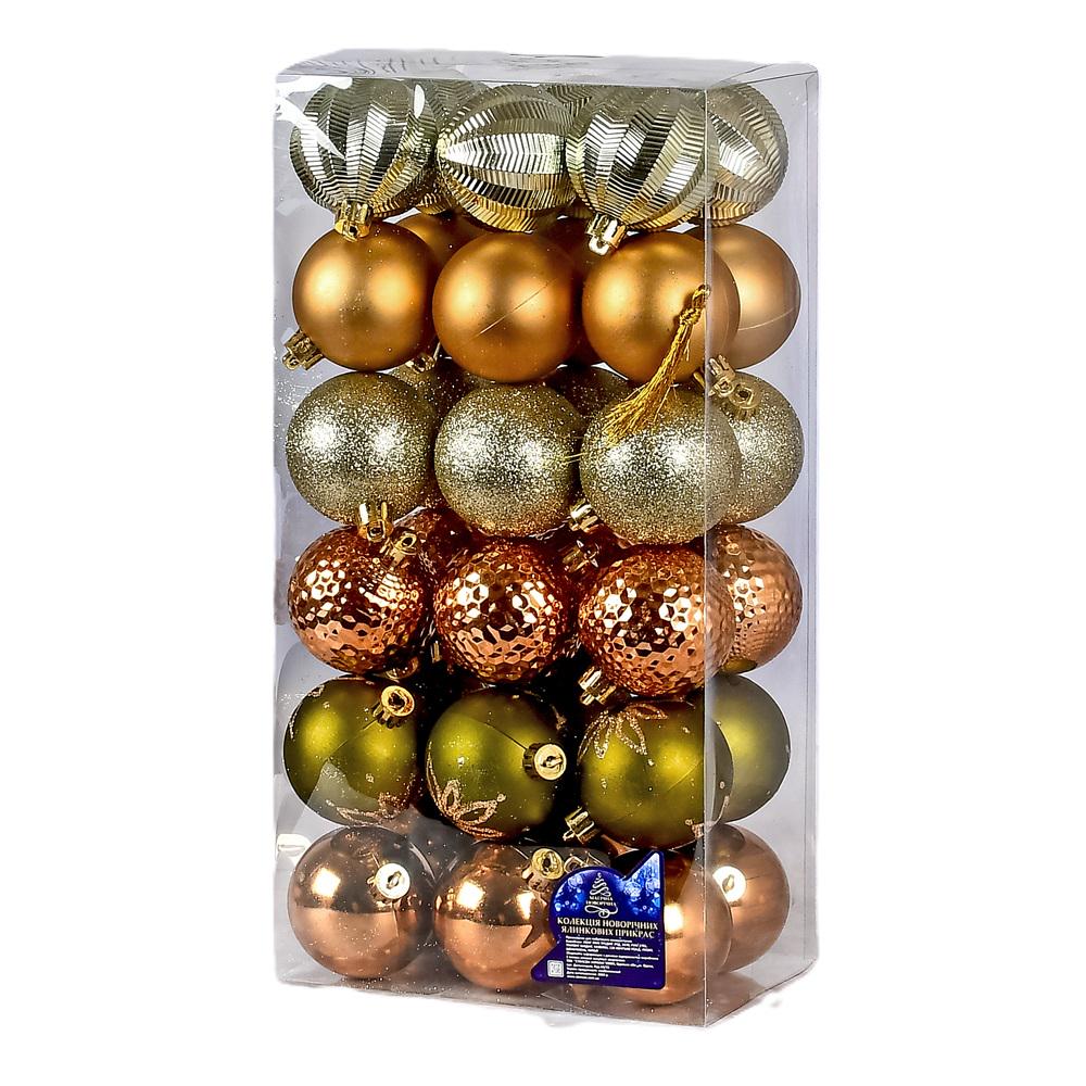 Елочные шарики 9766 пластиковые 6 см 36 шт. (607967)