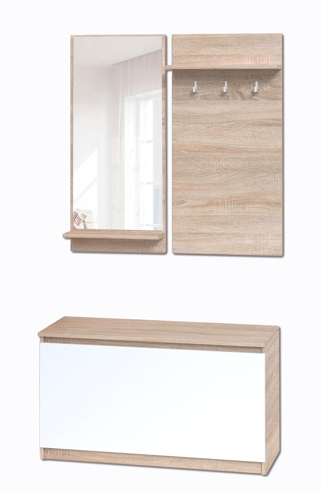 Прихожая Мастер Форм Брайт 1000/ДСП 900х376х2000 мм Дуб сонома/Белый (20697)