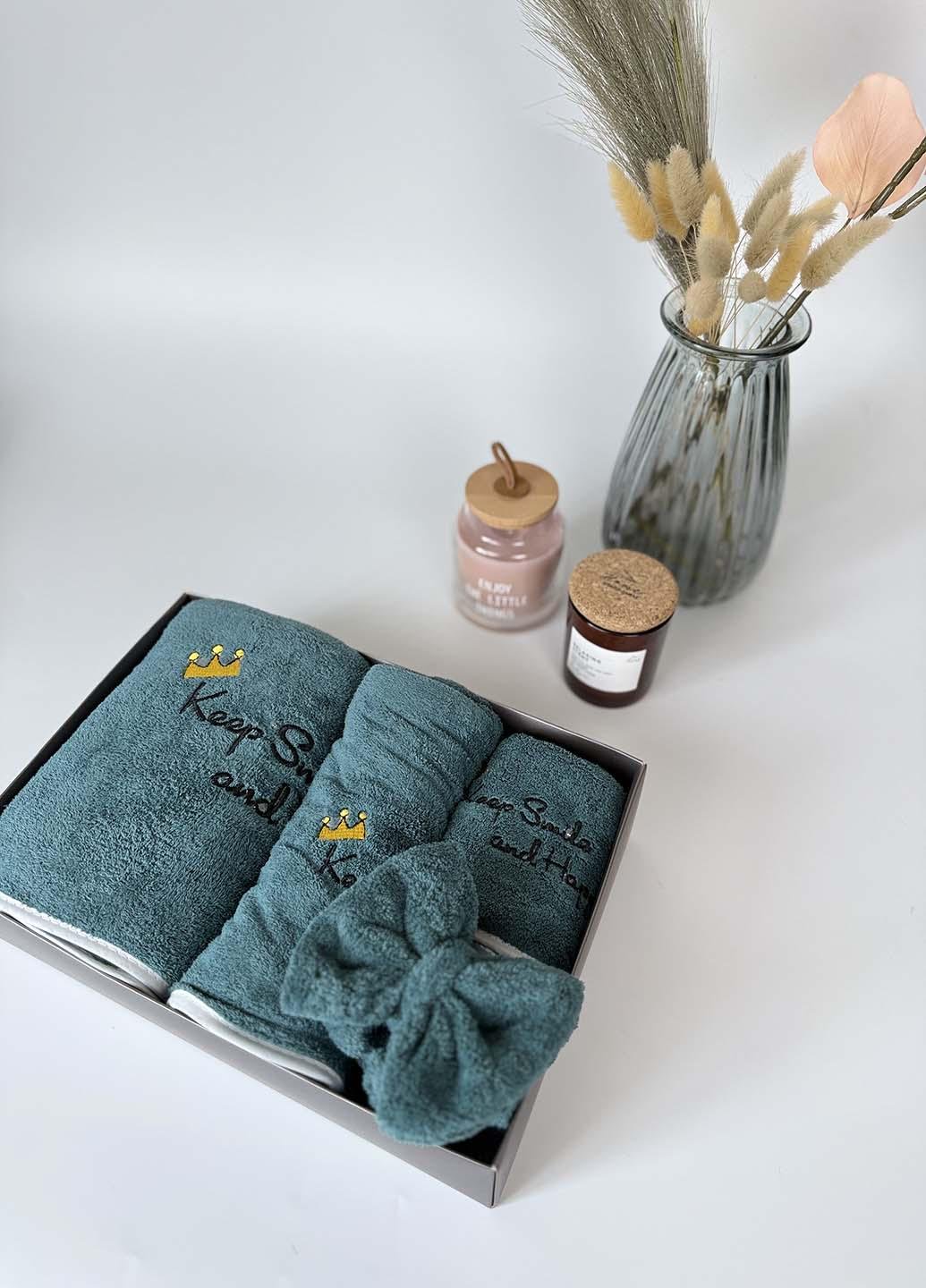 Подарочный набор полотенец из микрофибры Изумрудный (53-4) - фото 3