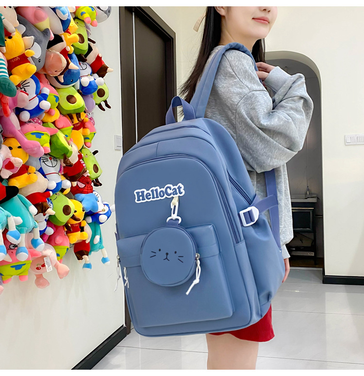 Школьный рюкзак для девочки Hello Cat 5в1 5-11 класс Голубой (27668053) - фото 8 Школьный рюкзак для девочки Hello Cat 5в1 5-11 класс Голубой (27668053) - фото 8