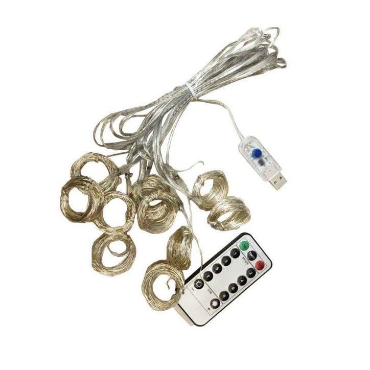 Гирлянда штора LED с пультом и USB 300 Led теплый с крючками 3х3 м. (0051) - фото 2 Гирлянда штора LED с пультом и USB 300 Led теплый с крючками 3х3 м. (0051) - фото 2