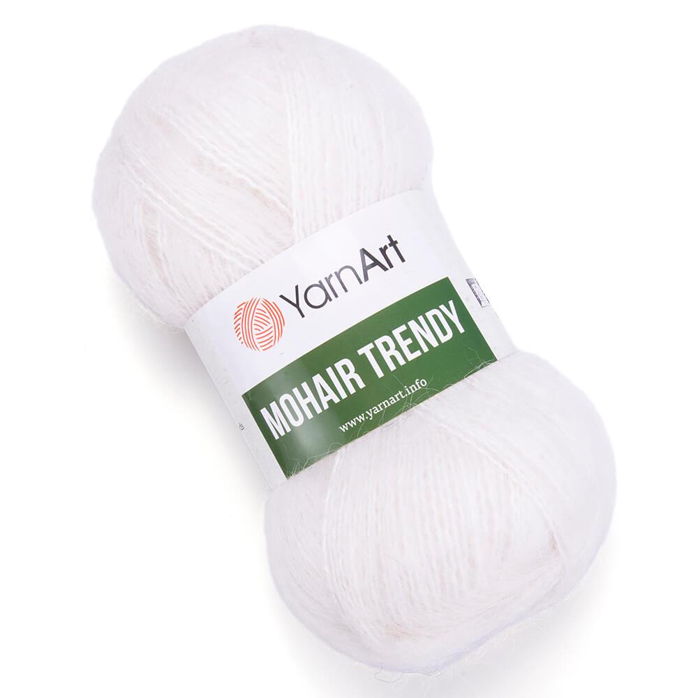Пряжа YarnArt Mohair Trendy 101 Белый (6200)