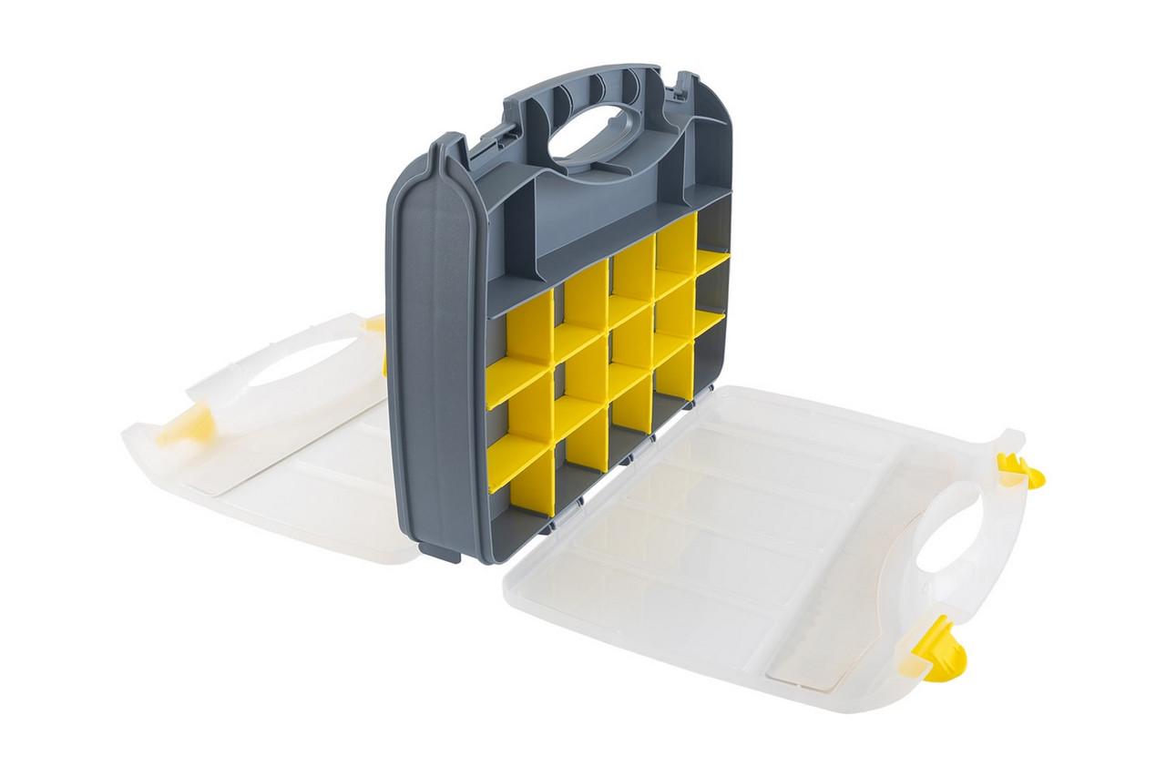 Органайзер двосторонній з ручкою 15" 370х300х80 мм 15 секцій/10 лотків - фото 9