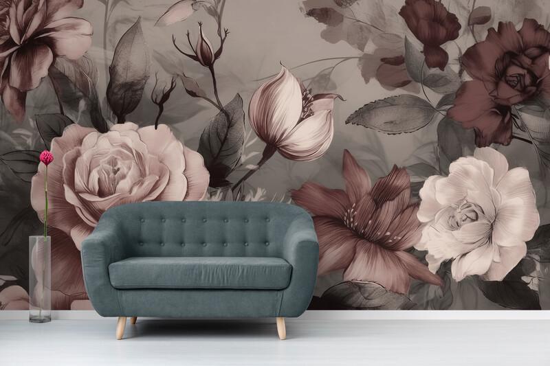 Фотообои Большие цветы (S2084)