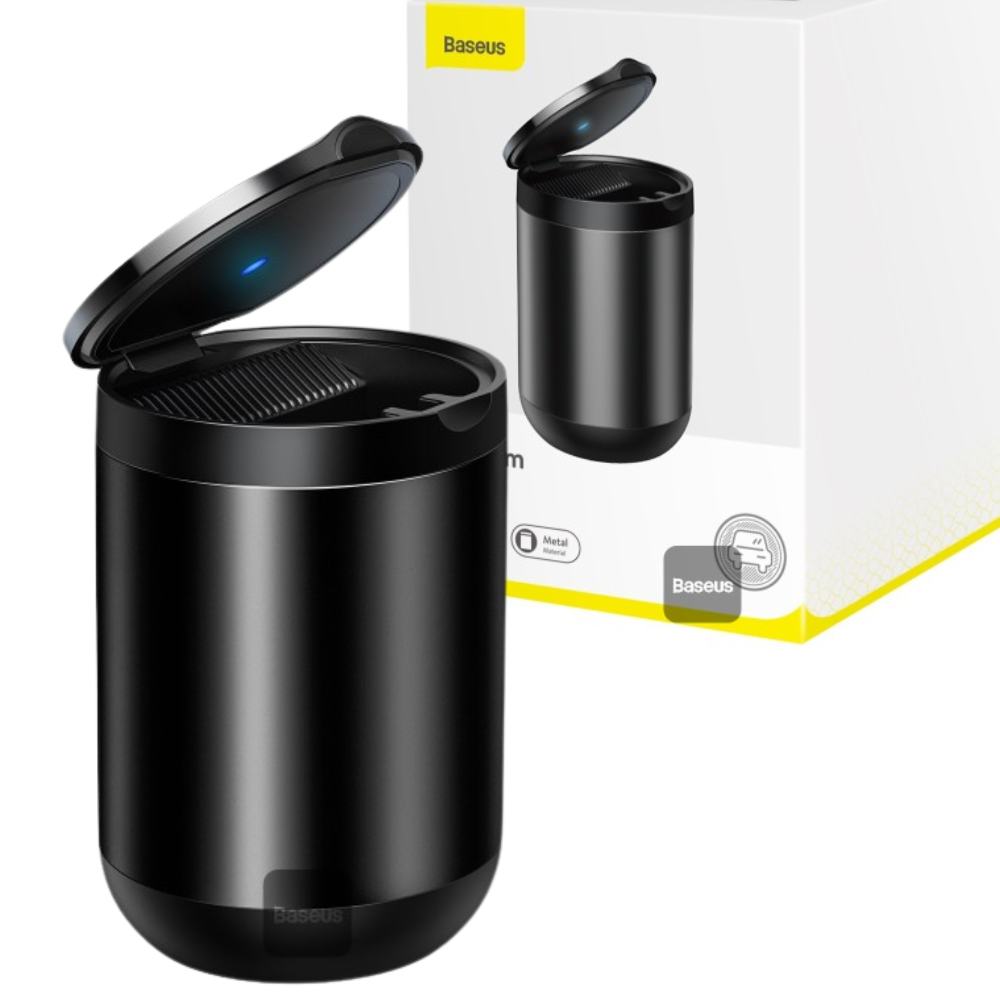 Попільничка автомобільна BASEUS з підсвічуванням в підсклянник універсальна Чорний (25335951) - фото 4