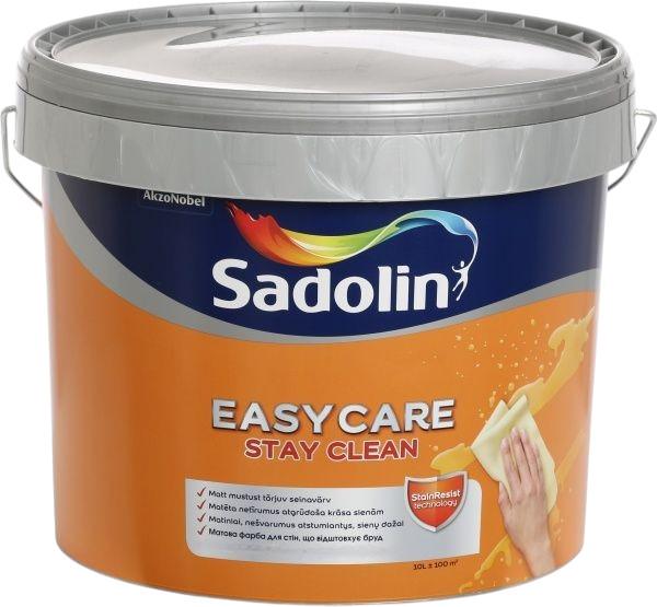 Краска для стен матовая Sadolin EasyCare база BW высокая стойкость к мытью защита от пятен 10 л Белый (1823201744)