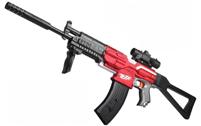 Игрушечный автомат NERF AK105 на мягких шарах аккумуляторный 102 см Красный Игрушечный автомат NERF AK105 на мягких шарах аккумуляторный 102 см Красный