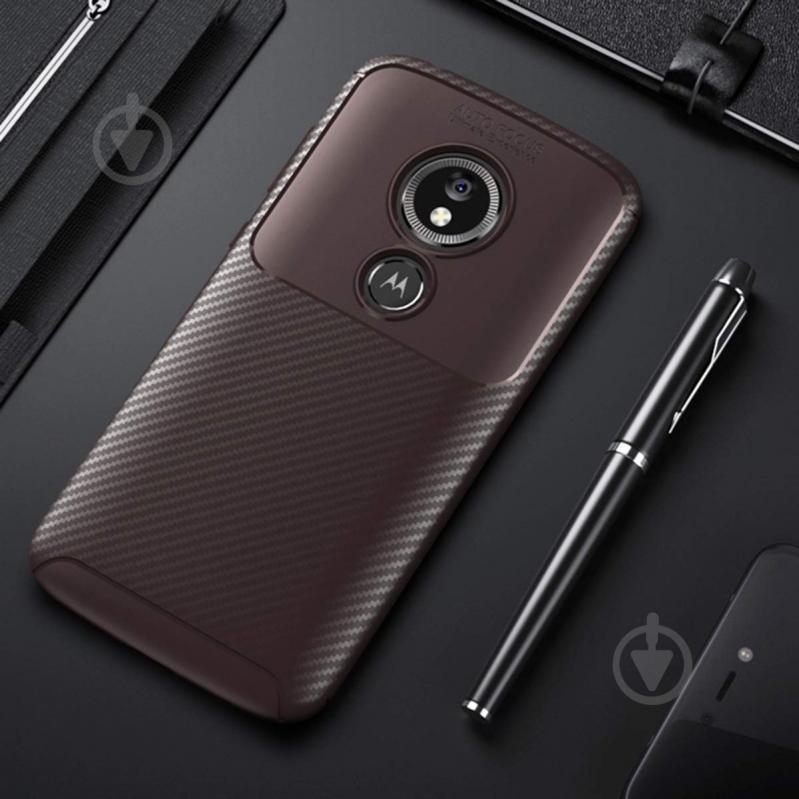 Чохол Carbon Case Motorola E5 Play Коричневий (hub_YjJr44073) - фото 3