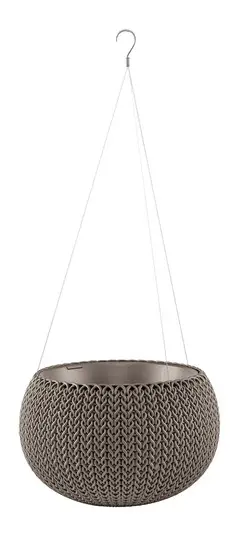 Горшок подвесной со вставкой Keter Cozy круглый плетеный S Коричневый (CNT00012215)