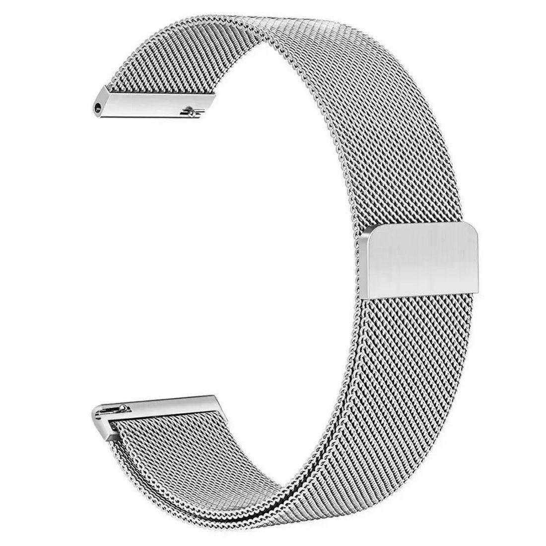 Ремешок металлический Миланская петля для часов Amazfit Haylou Huawei Samsung 22 мм Milanese Loop Silver (mr2022T01 s)