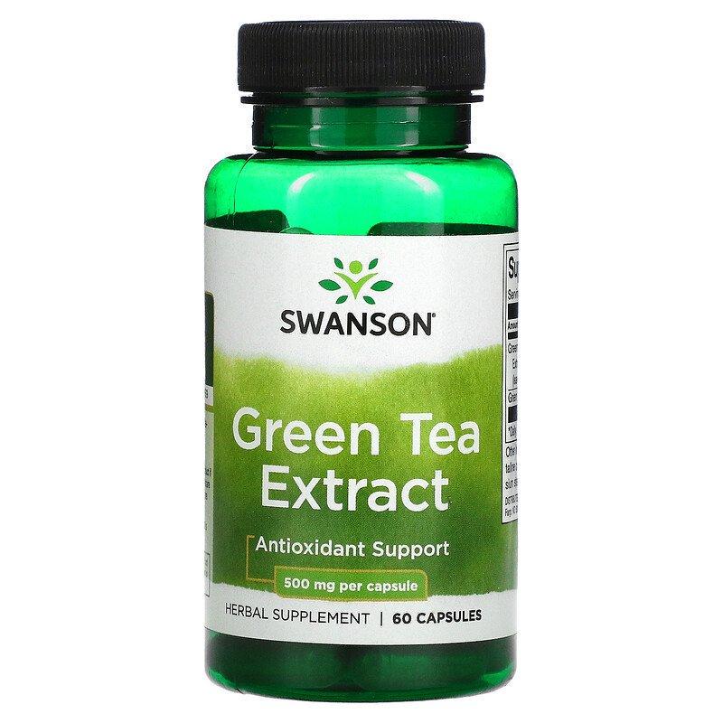 Зелений чай Swanson Green Tea Extract 500 мг 60 Caps