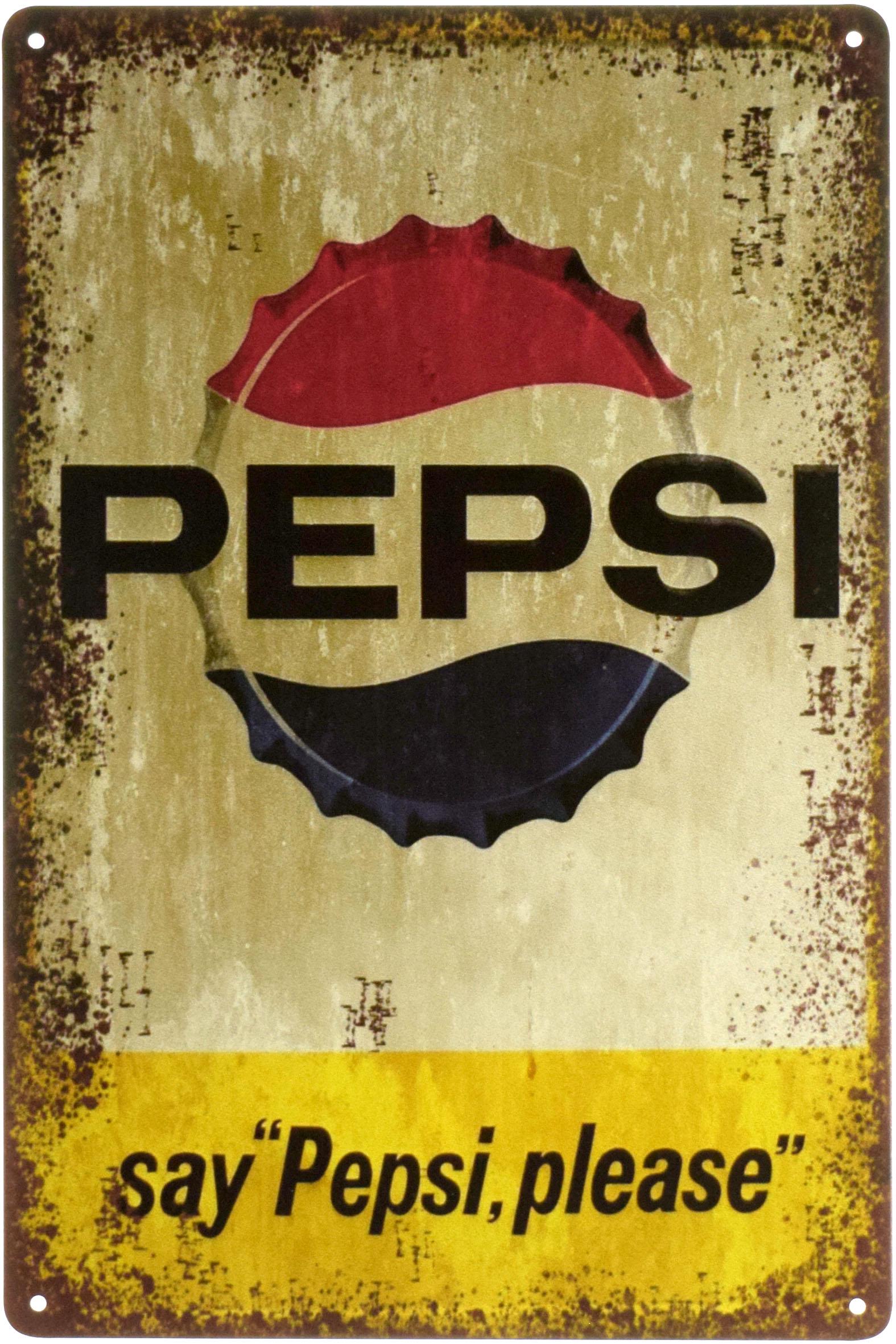 Табличка металлическая Скажите "Пепси, Пожалуйста"/Say "Pepsi, Please" 20x30 см
