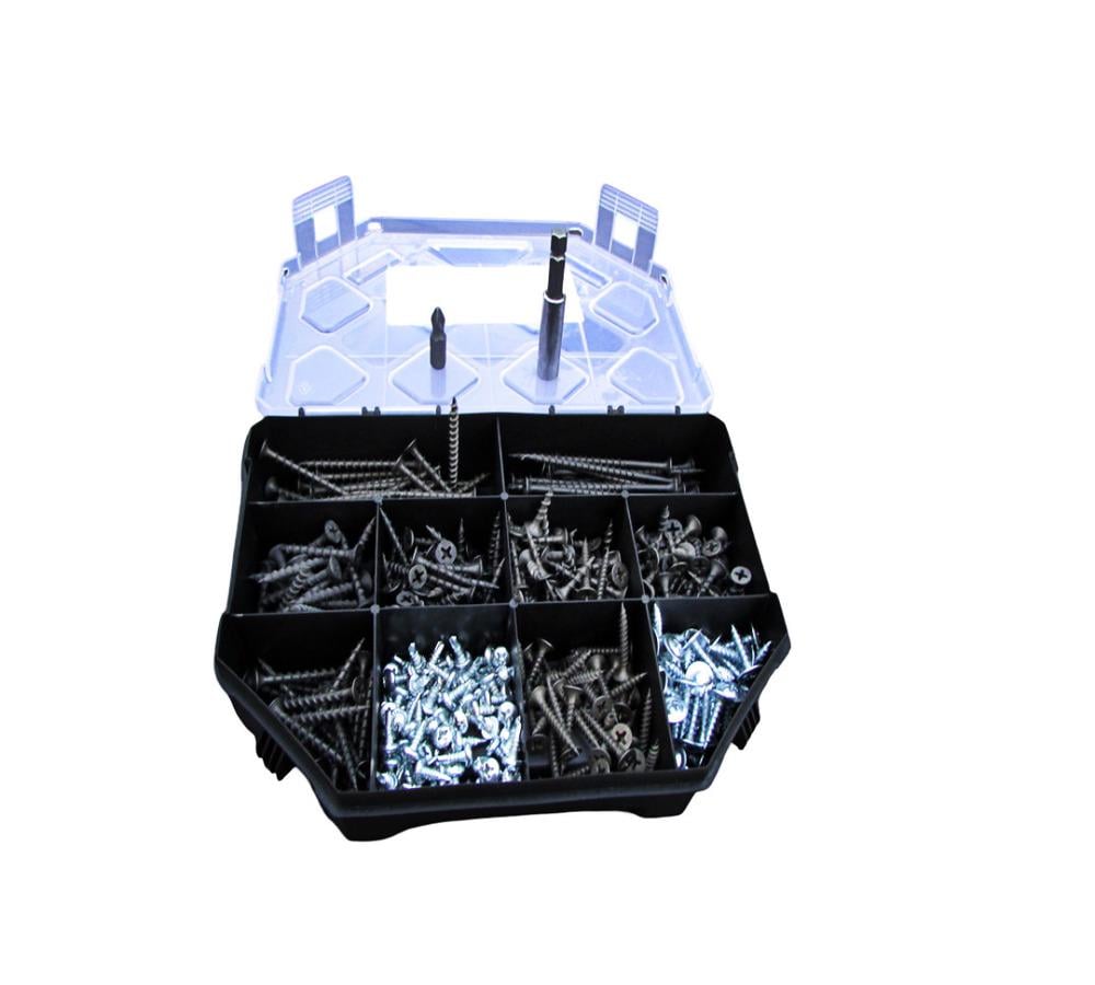 Набор саморезов/бит по дереву/металлу держатель в органайзере 600 шт. (29044450) Набор саморезов/бит по дереву/металлу держатель в органайзере 600 шт. (29044450)