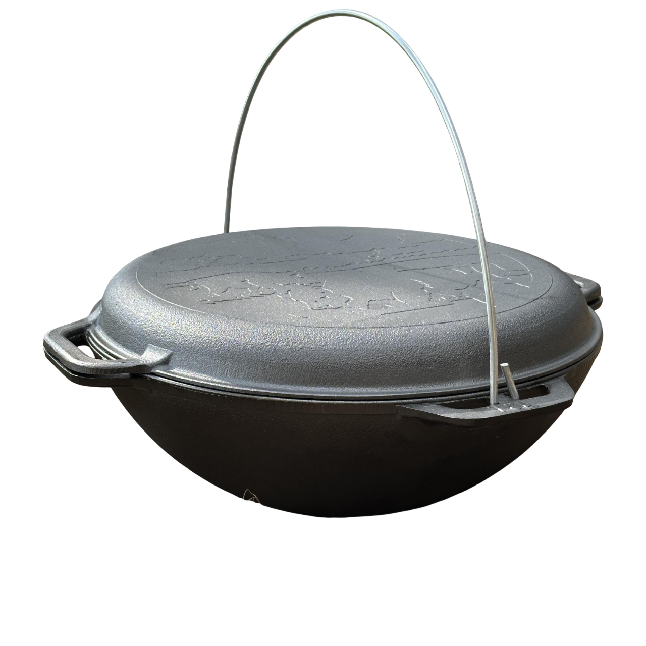 Котел азіатський чавунний Mzavod КА-12КС з кришкою-сковородом та дужкою 12 л Чорний (147-17-4827005590536)