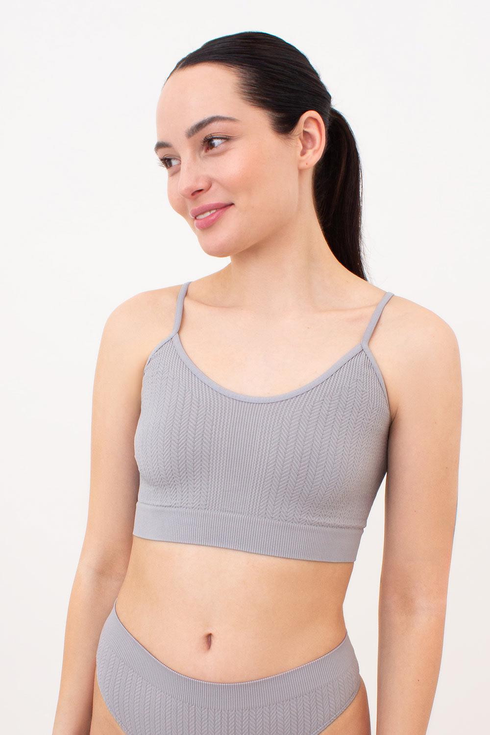 Топ безшовний Giulia CAMI TOP BRAID на тонких бретелях L/XL Grey (4823116929746)