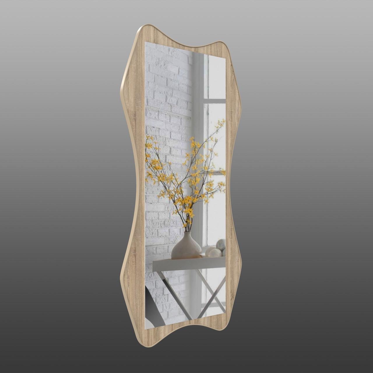 Дзеркало настінне фігурне на основі ЛДСП 130х60 см (ZR5 дуб сонома) - фото 1