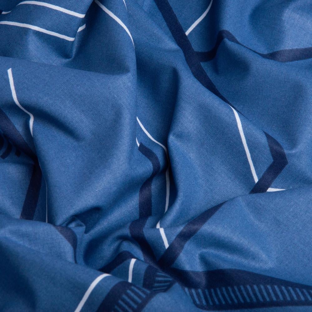 Ткань бязь ранфорс для постельного белья 3.28816/34 Граффити 130 гр/м2 2,4 м Синий (25513)