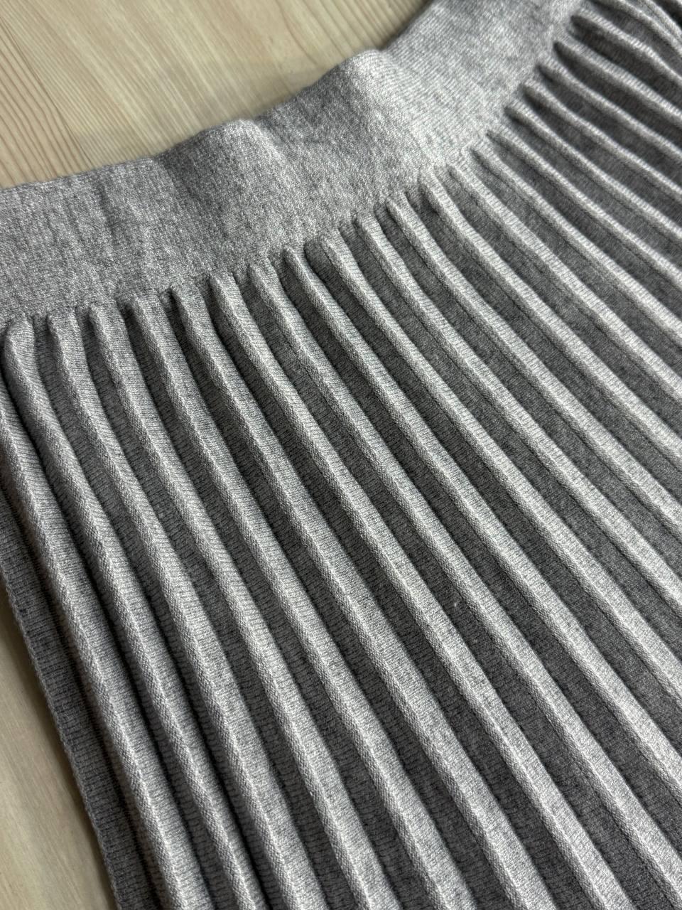 Юбка женская Accorddream 62313 вязаная плиссе миди на резинке OS Серый (5346) - фото 2